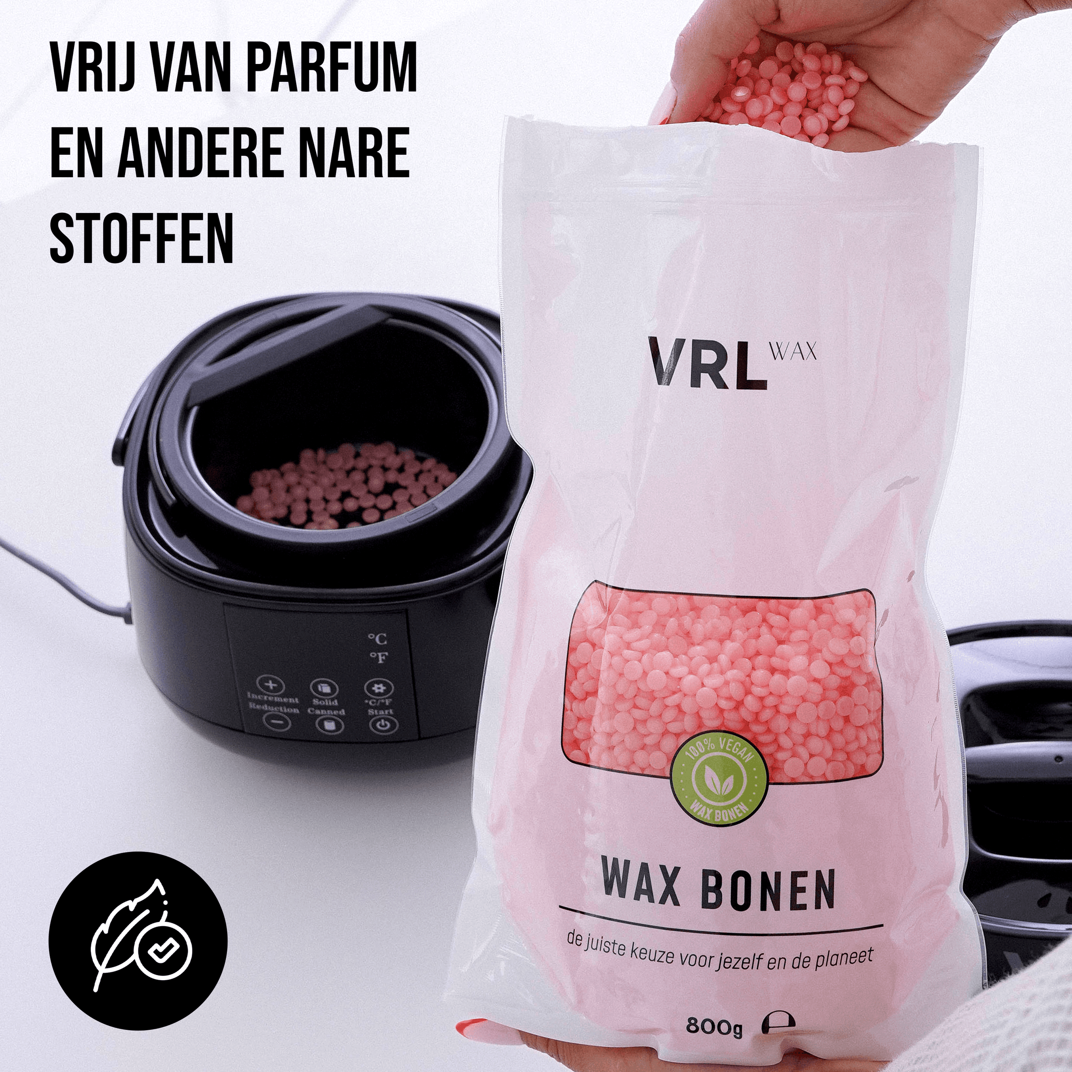 VRL Smart Wax Apparat Startpaket - Hårborttagningsapparat - Orange vaxbönor - Parfymfri och vegansk